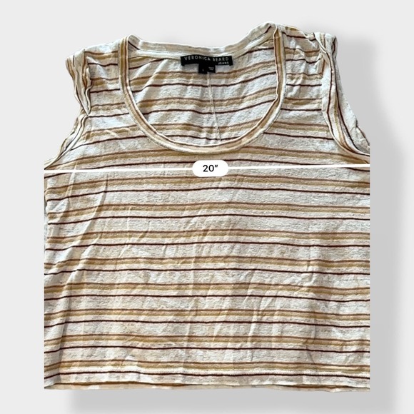 Veronica Beard Jeans Arion Striped Linen Muscle Tee Size‎ S - Picture 4 of 8